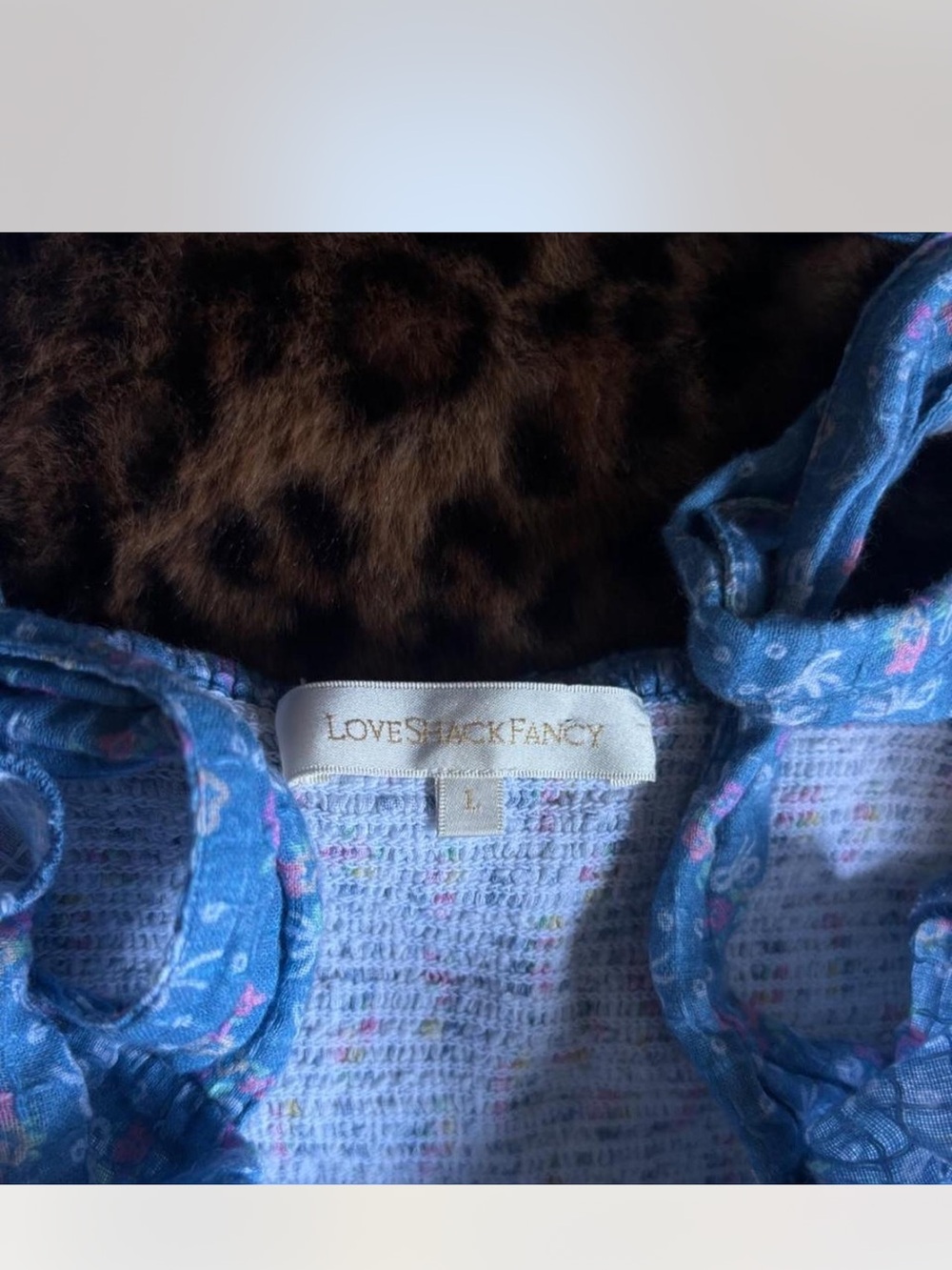 LoveShackFancy Blue Floral Smocked Mini Dress - Picture 4 of 4